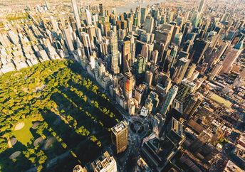 中央公园鸟瞰图在纽约，纽约