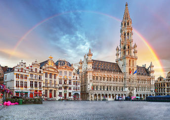 布鲁塞尔，彩虹在大广场，比利时